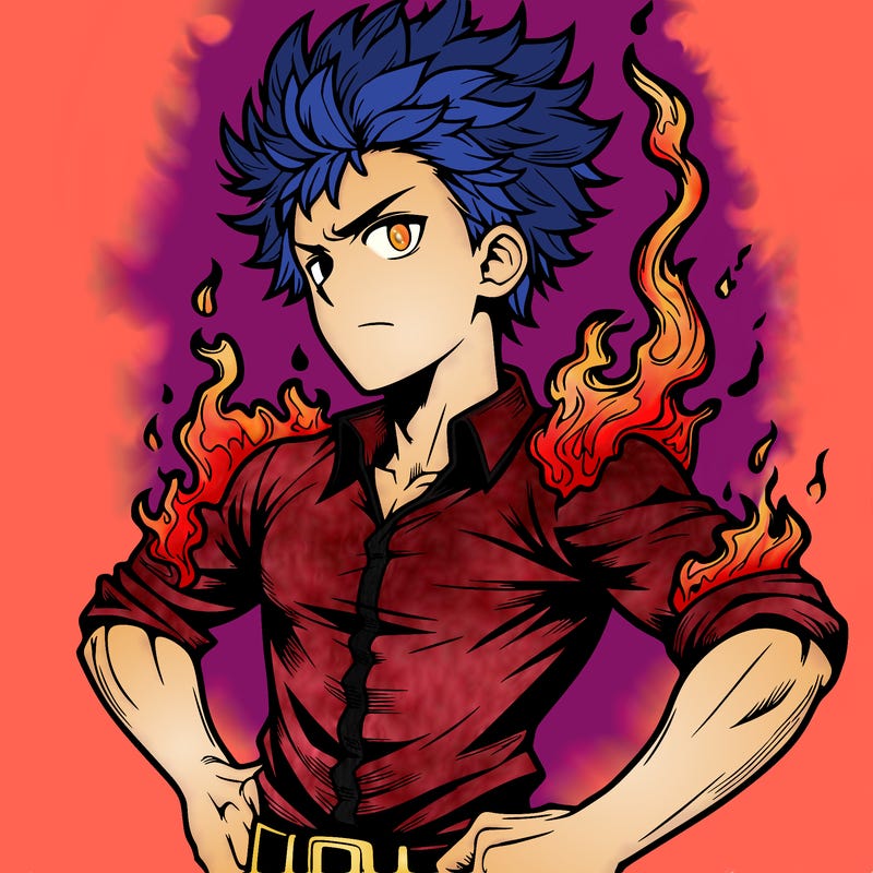 realistic manga man of fire