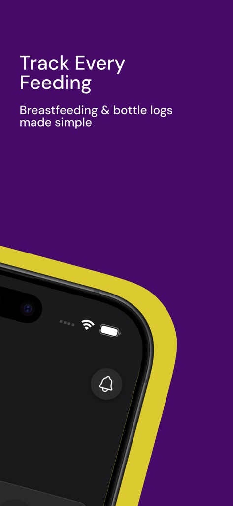 Baby Tracker – Feed & Sleep - App screen showing baby feeding tracking for breastfeeding and bottle logs