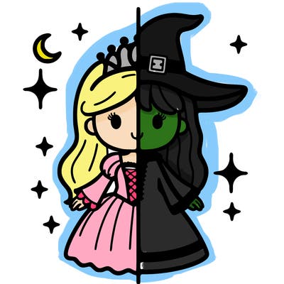 split princess and witch