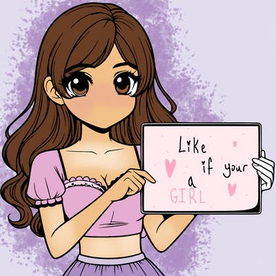 realistic pretty girl holding blank sign