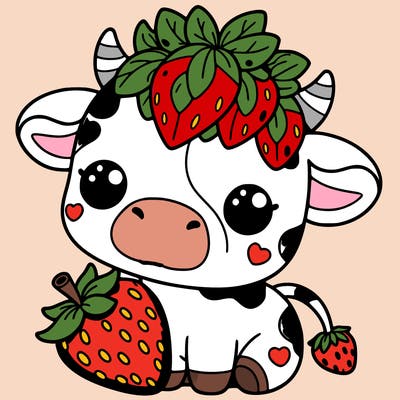 cute strawberry cow