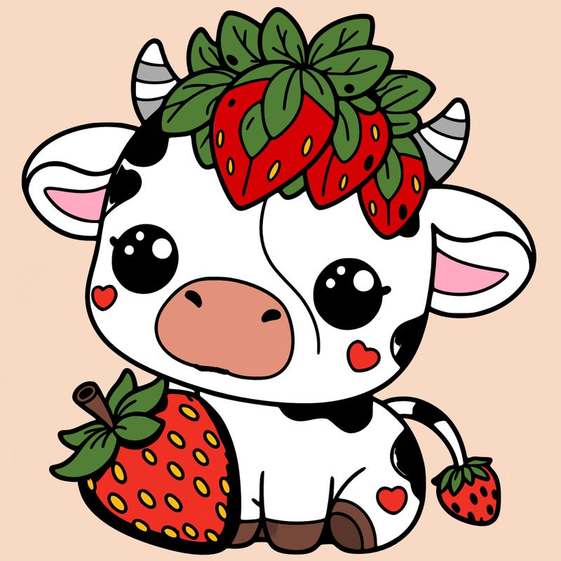 cute strawberry cow