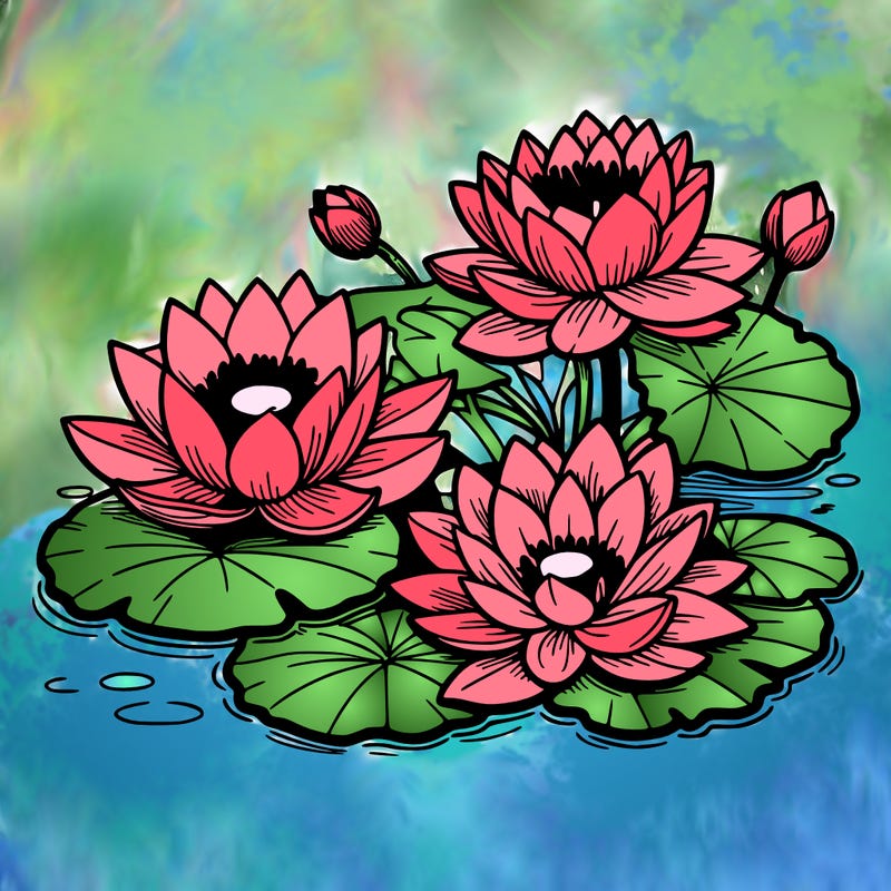 lotus flowers with leaf in a pond in japan