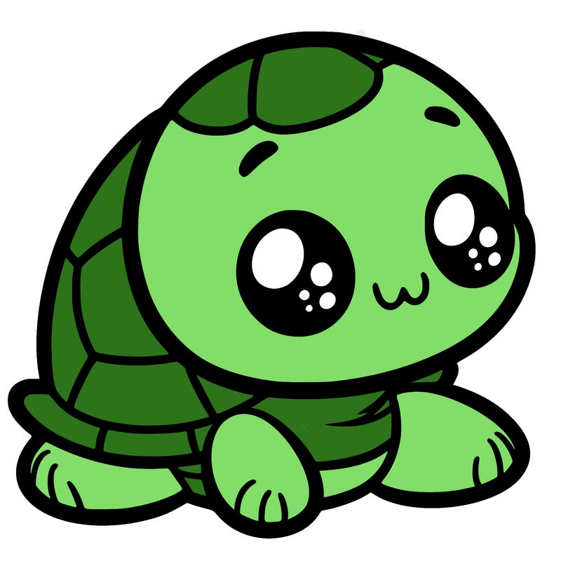 cute little animated turtle