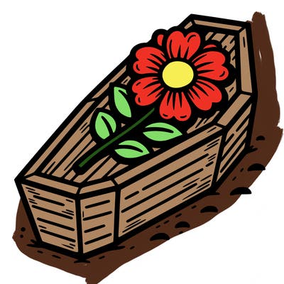 flower on coffin