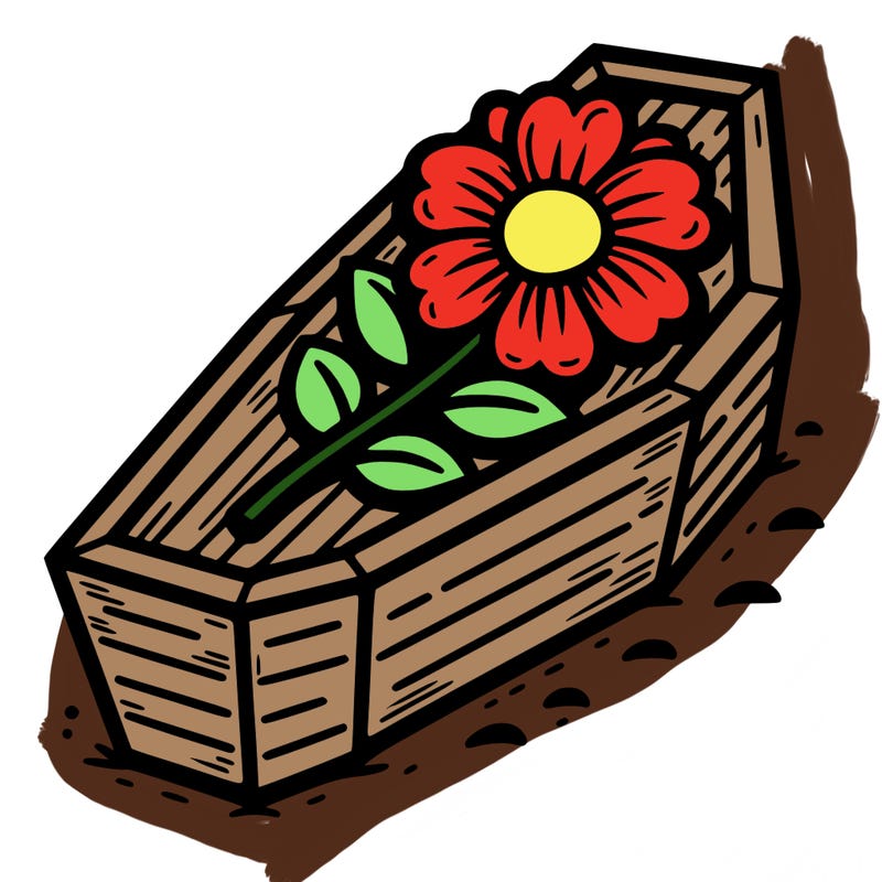 flower on coffin