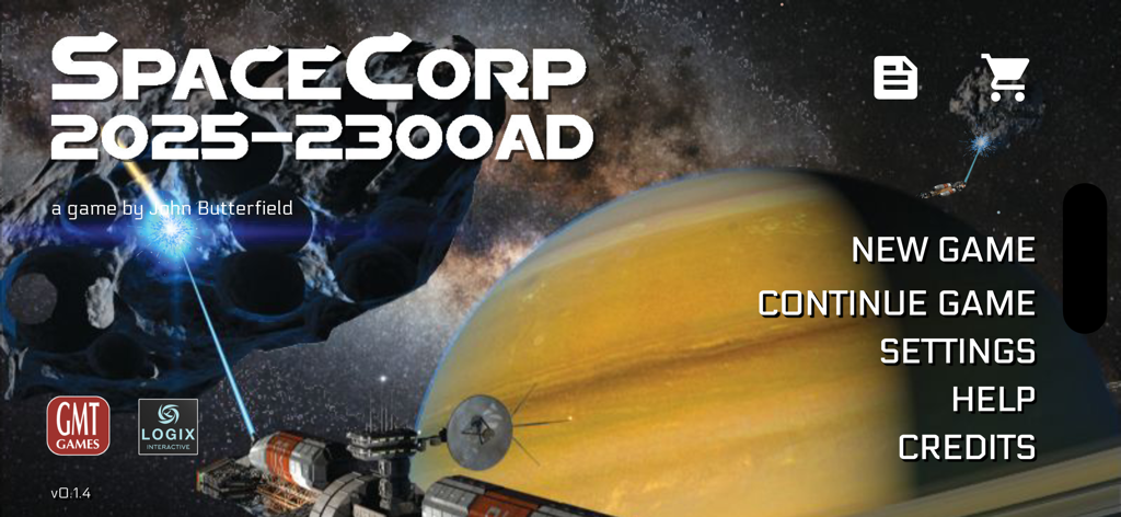 SpaceCorp - SpaceCorp 2025-2300ADモバイル戦略ゲームのメインメニュー