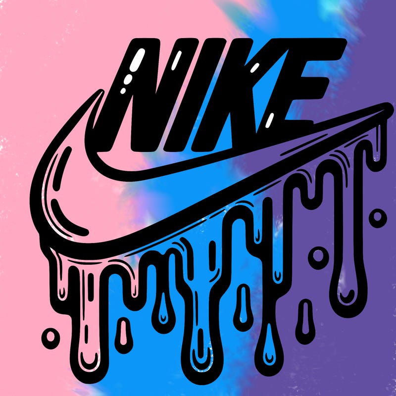 dripping nike logo