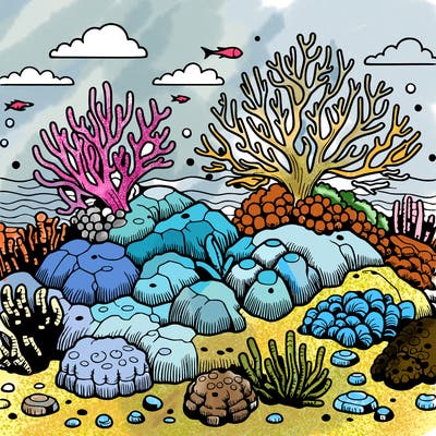 realistic coral reef