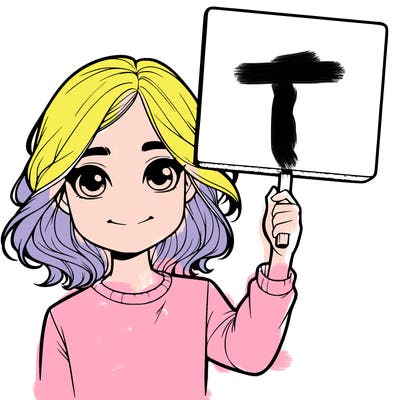 realistic girl holding up a sign