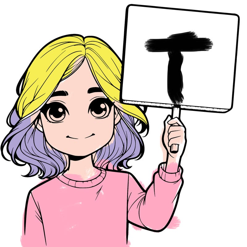 realistic girl holding up a sign