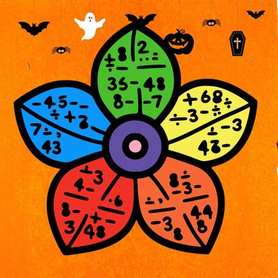 math coloring flower