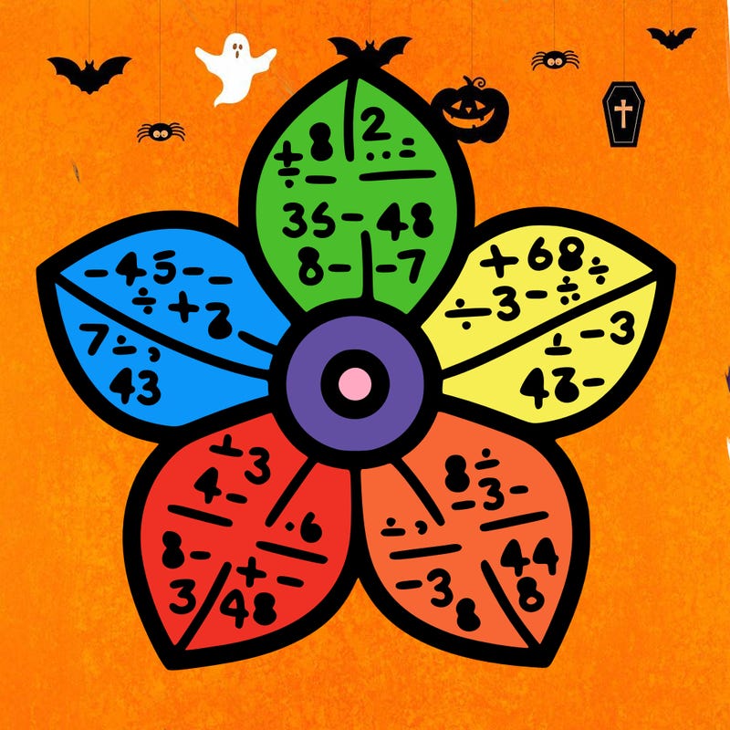 math coloring flower