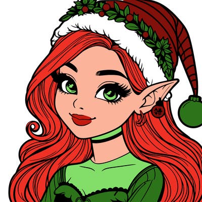 christmas girl elf realistic