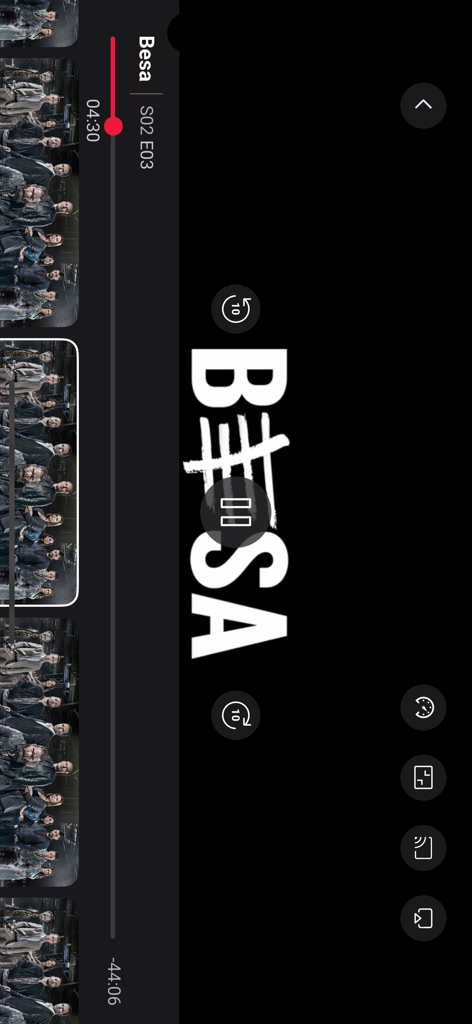 MOVE TV - MOVE TV App Video-Player-Oberfläche, die die Serie Besa streamt