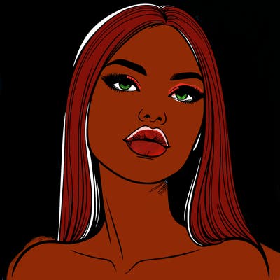 realistic woman with full lips