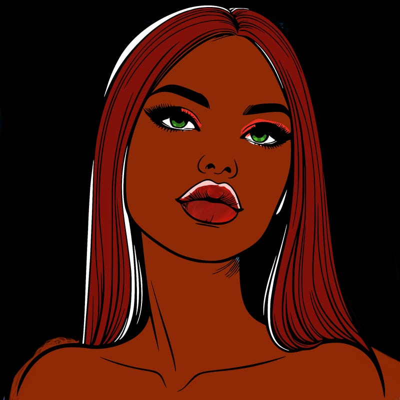 realistic woman with full lips