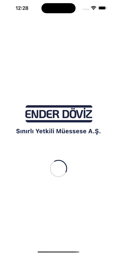 Ender Döviz - La pantalla de presentación de la aplicación móvil Ender Doviz con el logotipo de la marca.
