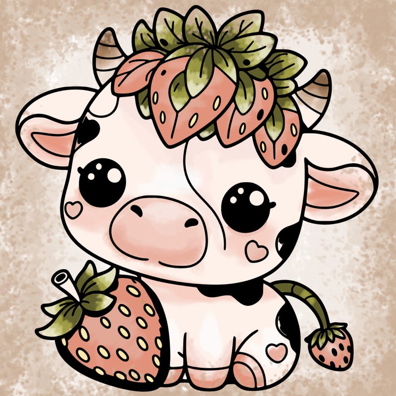 cute strawberry cow