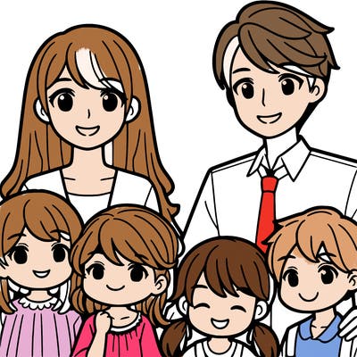 mom and 2 daughters and 1 son and dad