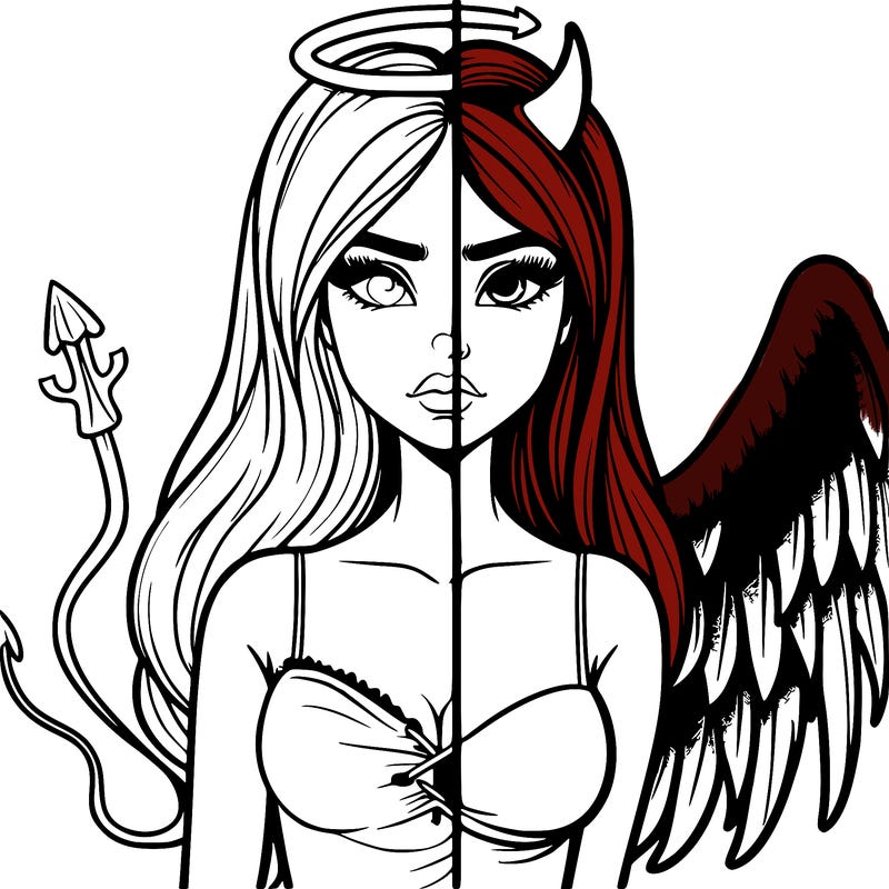 devil vs angel realistic girl