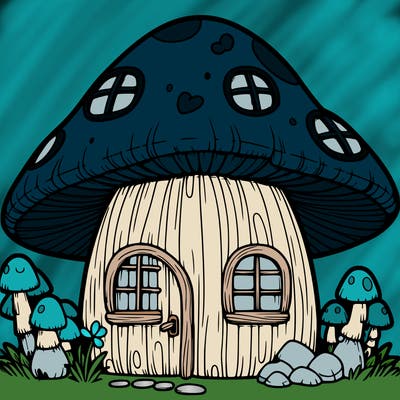 realistic mushroom house 🍄