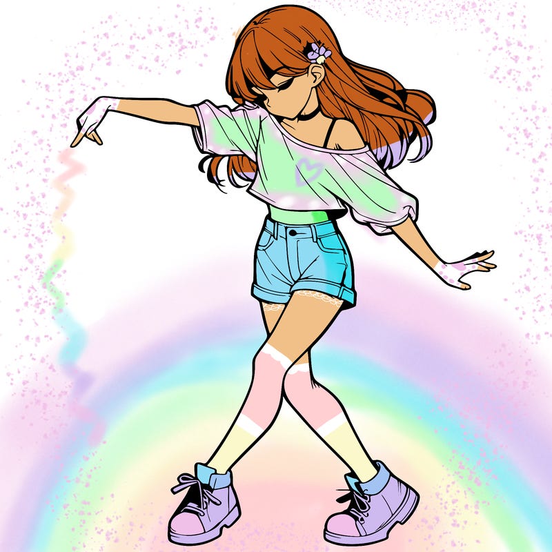 realistic girl danceing