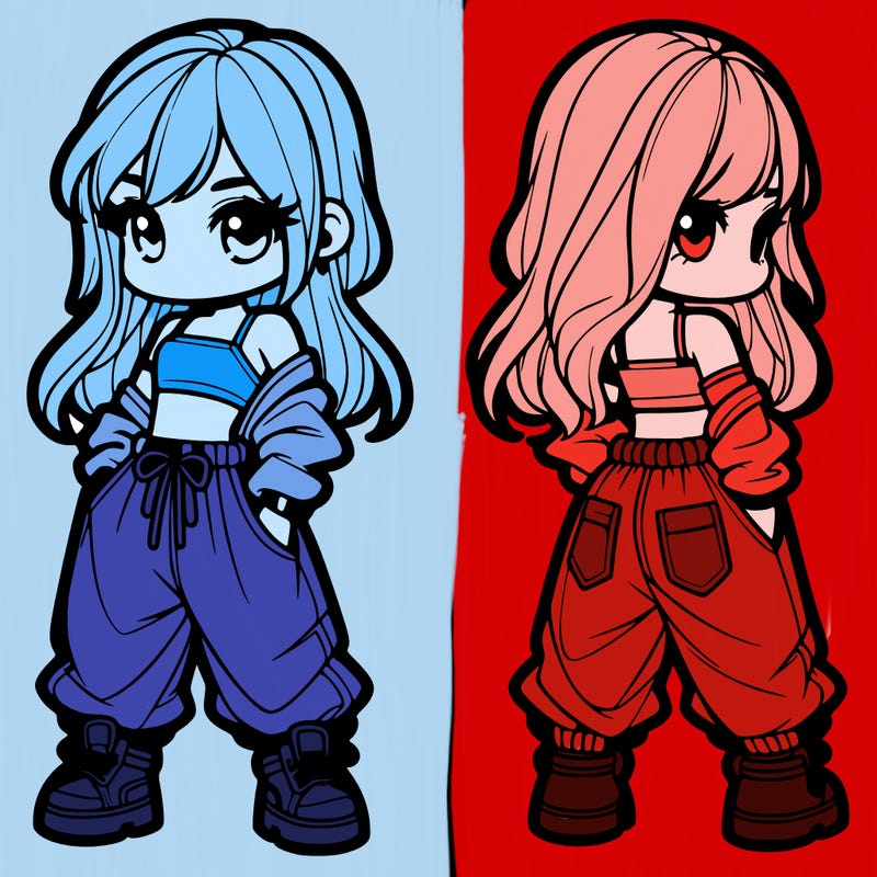 girl in crop top and baggy pants