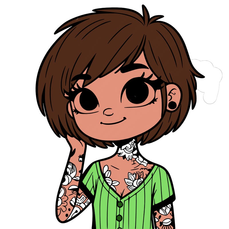 girl with short hair and tattoos