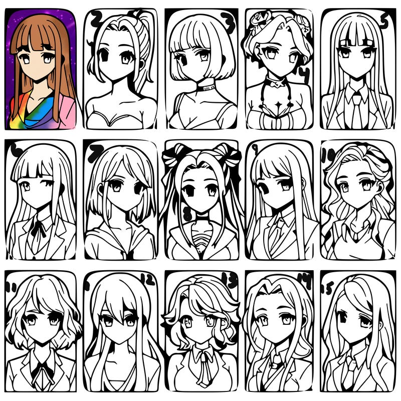 girls that look diffrent anime