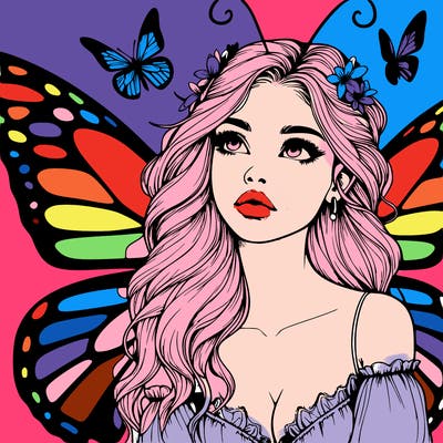 butterfly fairy realistic girl