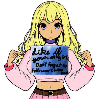 girl holding a blank sign in a long sleeve crop top