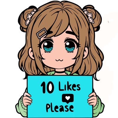 a girl with a sign saying 10 likes please