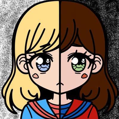 a split of a girl