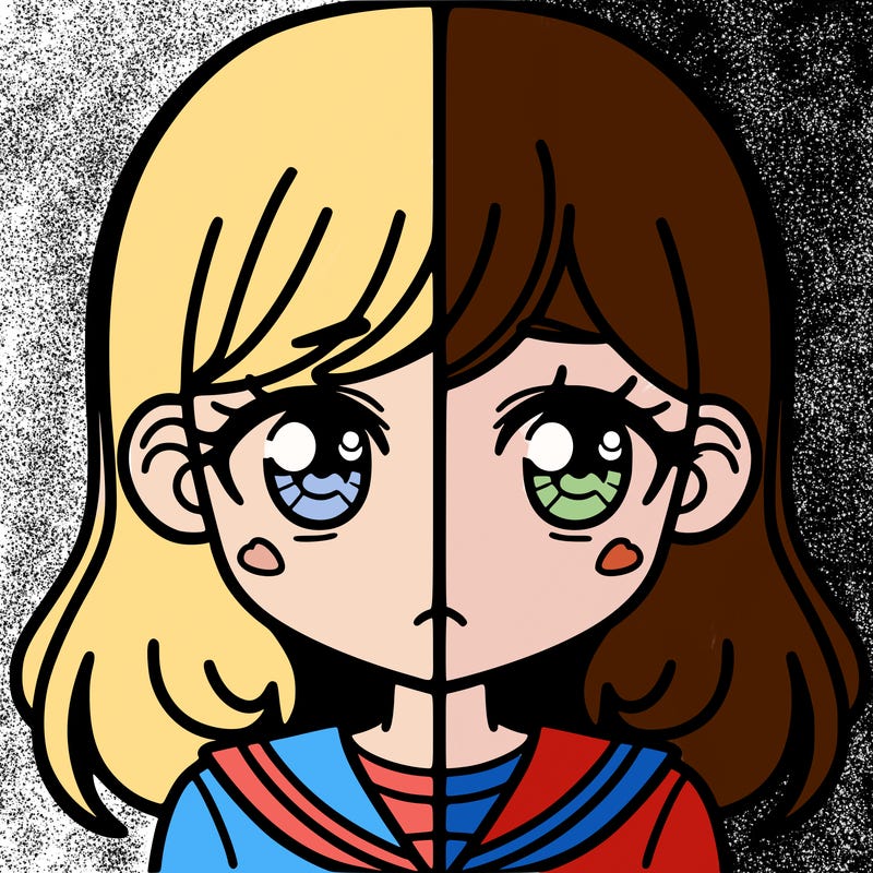 a split of a girl