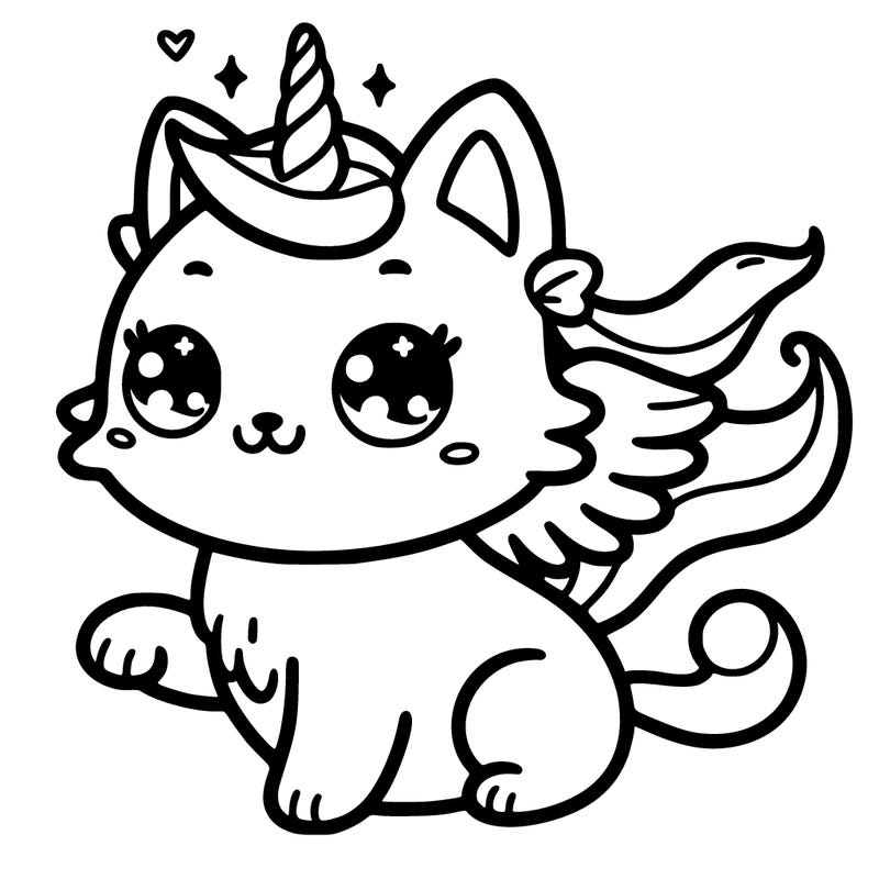 cat with a unicorn horn and unicorn wings