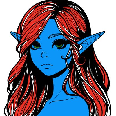 elf girl realistic dark fantasy