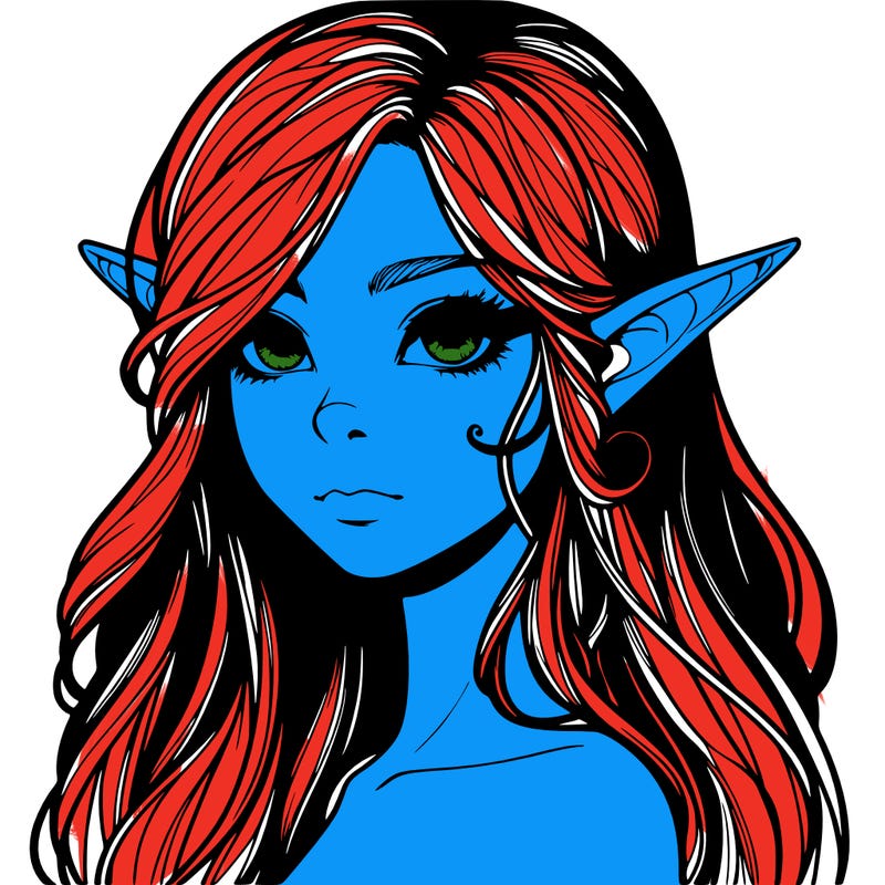 elf girl realistic dark fantasy