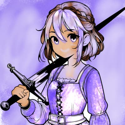 realistic girl with a sword