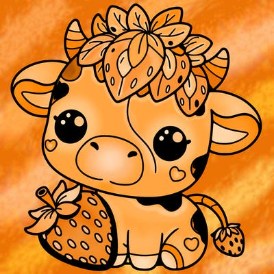 cute strawberry cow