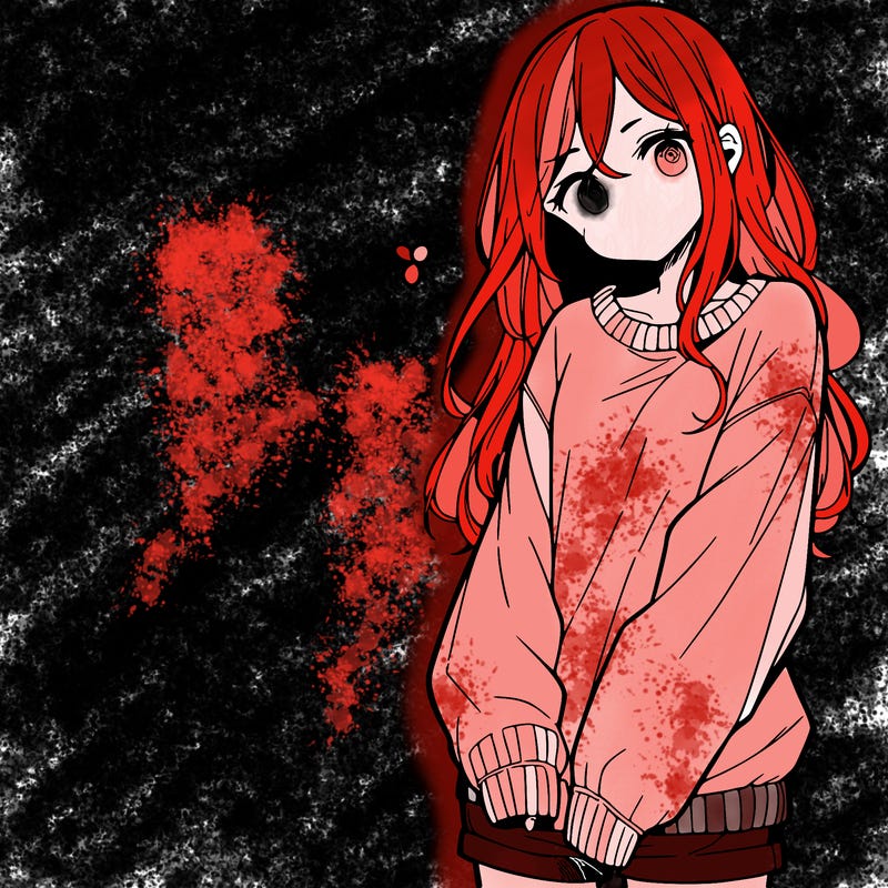 manga teen girl  in a sweater and baggy pants