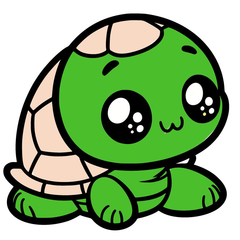 cute little animated turtle