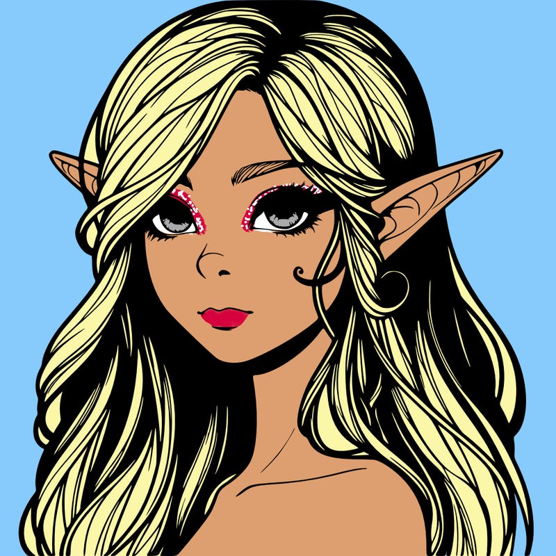 elf girl realistic dark fantasy