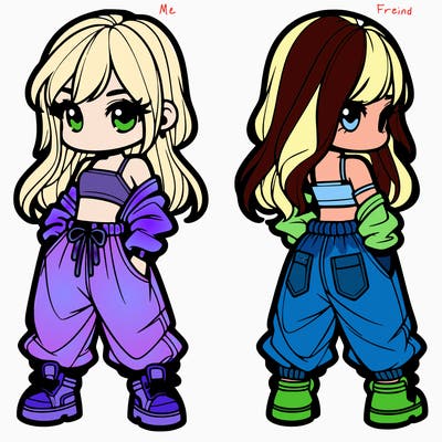 girl in crop top and baggy pants