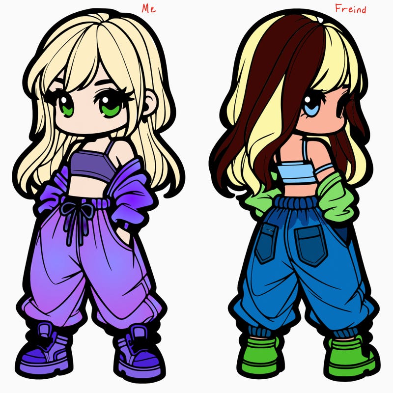 girl in crop top and baggy pants