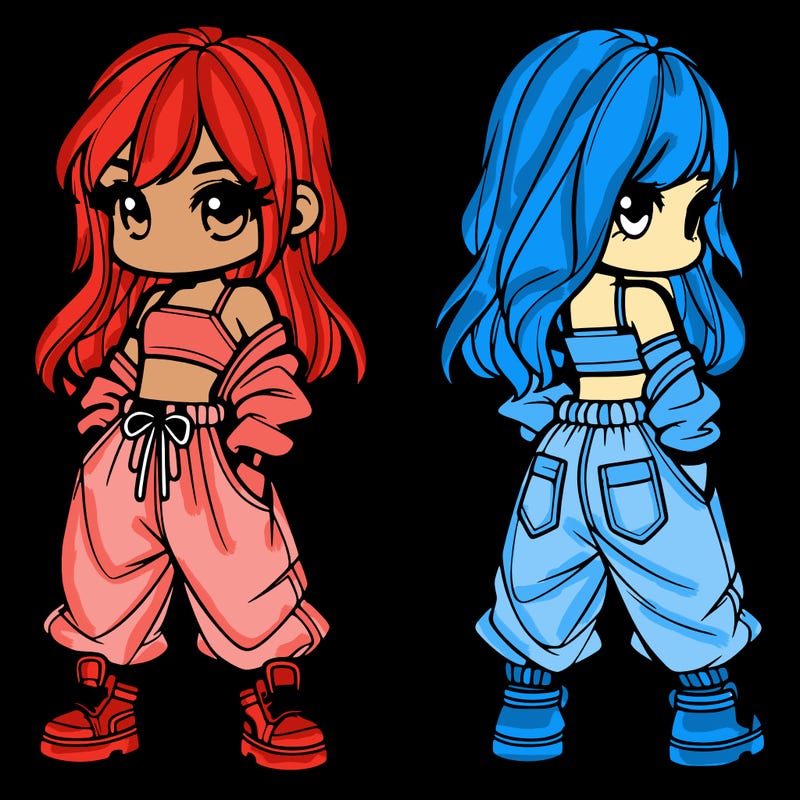 girl in crop top and baggy pants