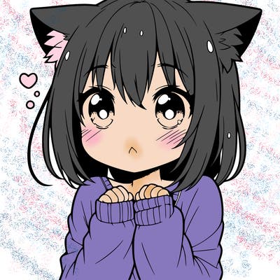 shy anime catgirl