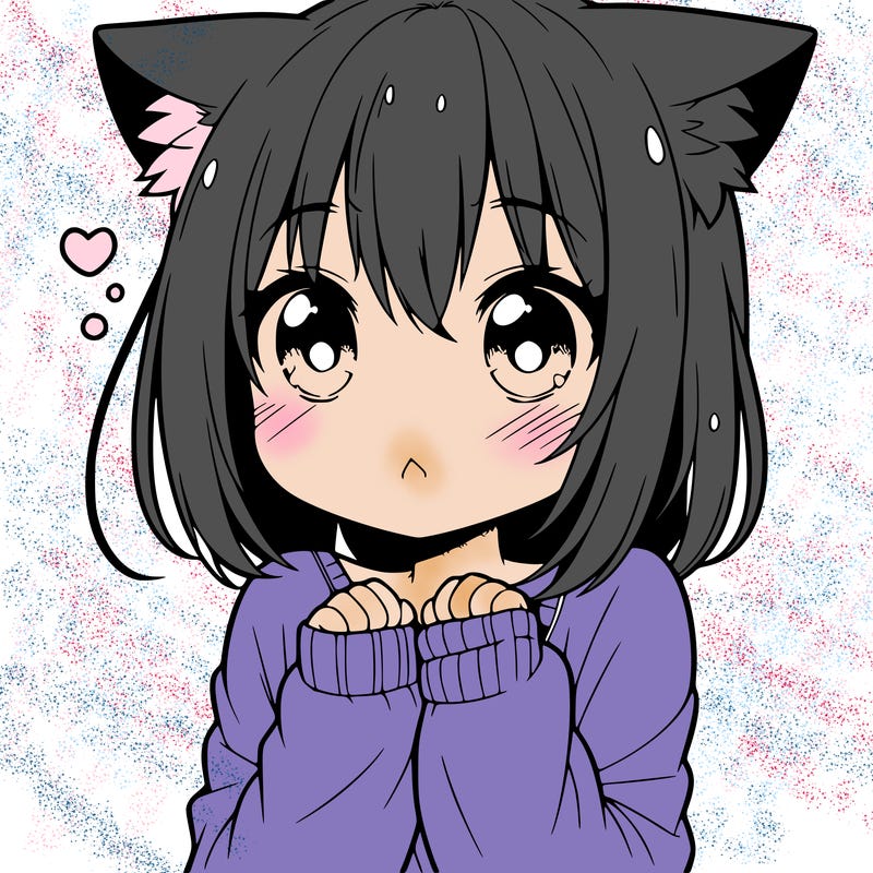 shy anime catgirl