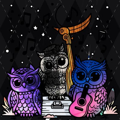 owls at a concert