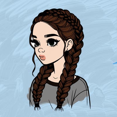 realistic girl with braids